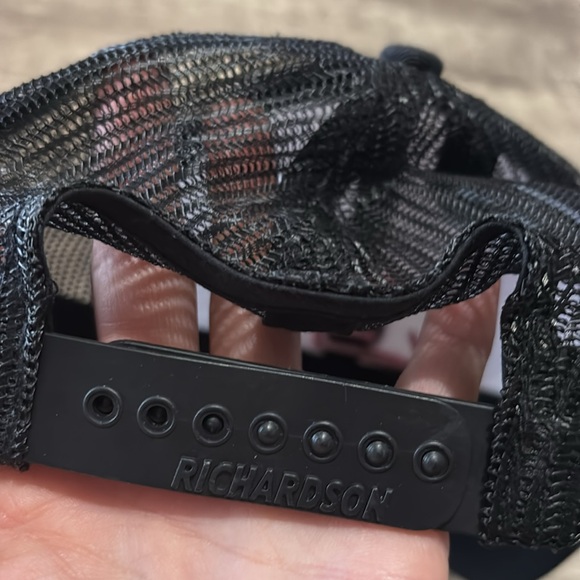 Spin Em Black and White Trucker Hat with Pink Logo - Picture 4 of 7